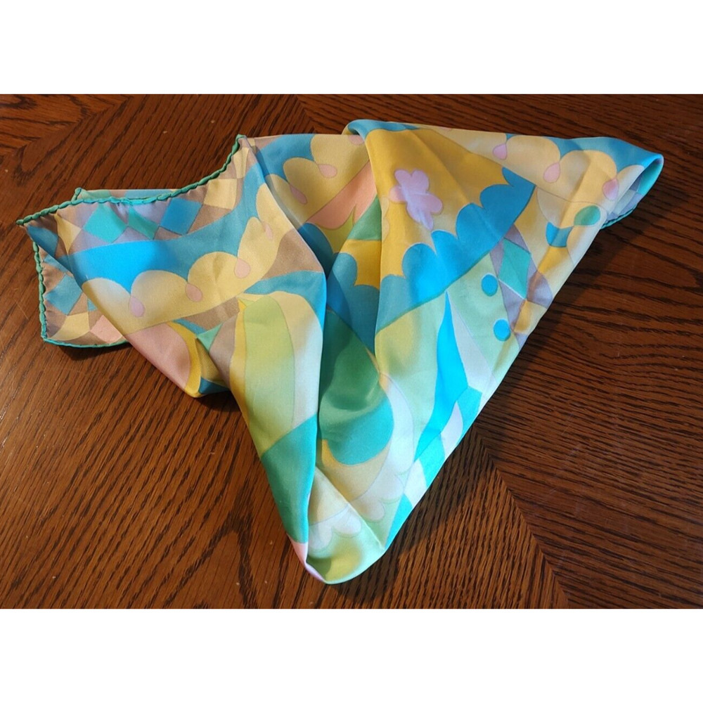 Vintage Silk Scarf Multi 26" Made for Alexander's ITALY Signed